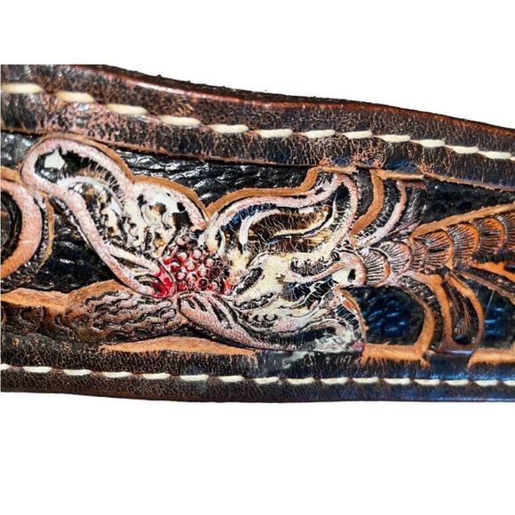 Vintage Custom Tooled Filigree Western Belt - Bid Now = Discounted Shipping main image 7